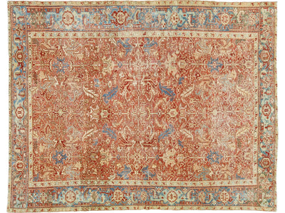 Antique Persian Heriz Wool Rug 7 x 10