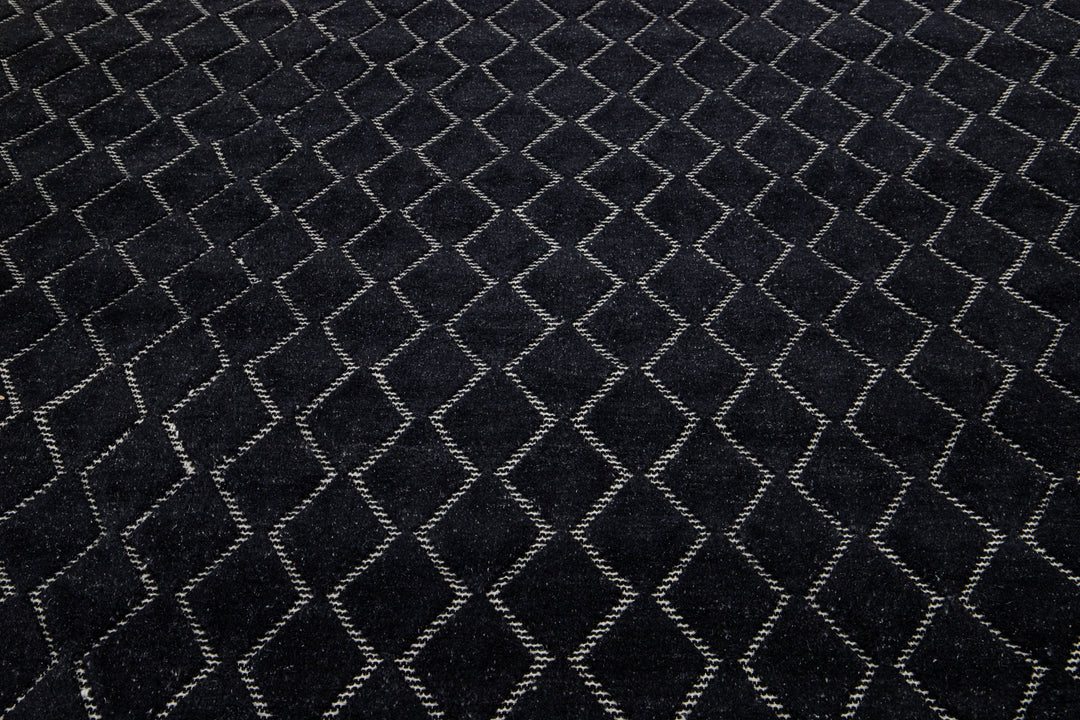 Modern Moroccan Style Wool Rug 9 x 12