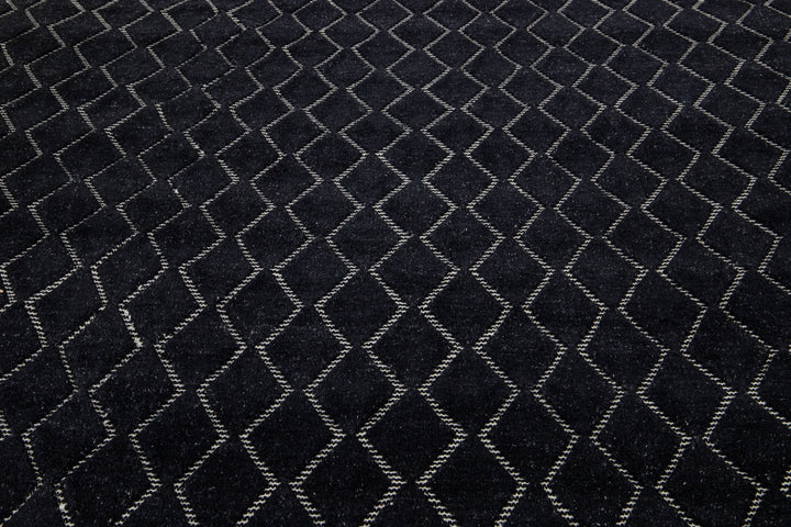 Modern Moroccan Style Wool Rug 9 x 12