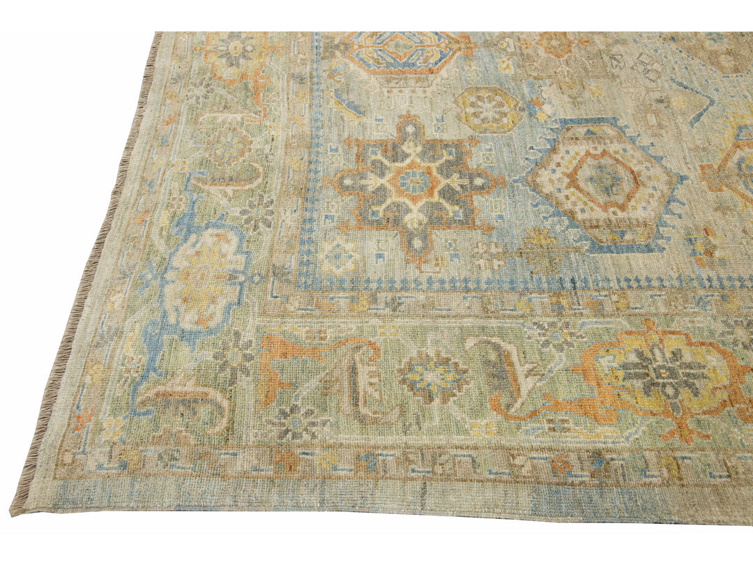 Modern Heriz Wool Rug 9 X 13