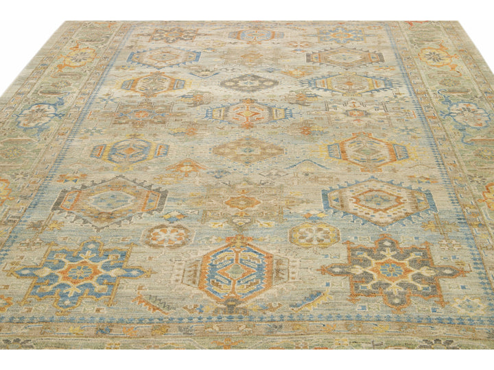 Modern Heriz Wool Rug 9 X 13