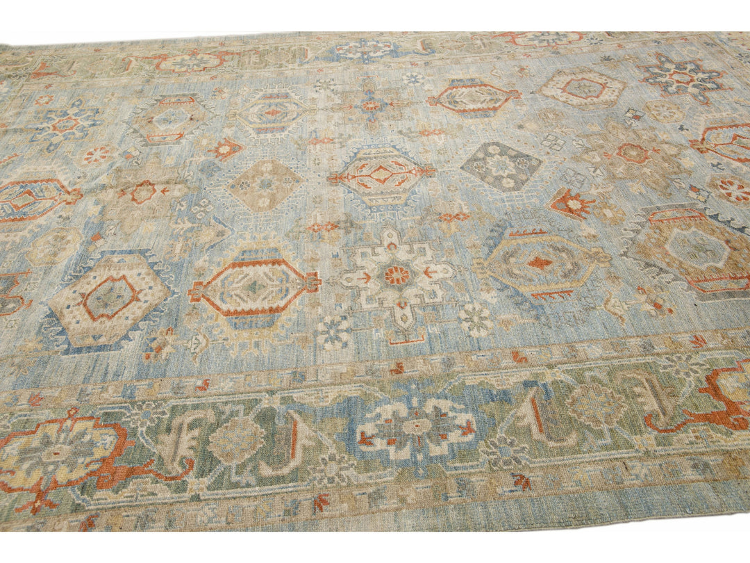 Modern Heriz Wool Rug 9 X 13