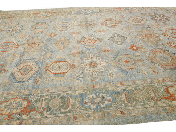 Modern Heriz Wool Rug 9 X 13