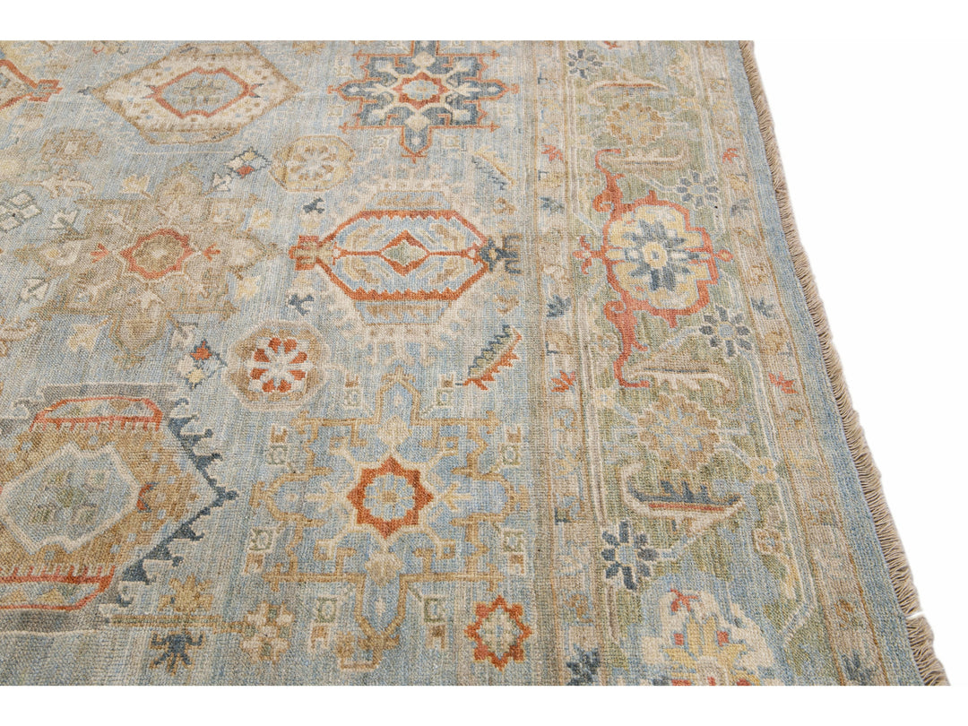 Modern Heriz Wool Rug 9 X 13