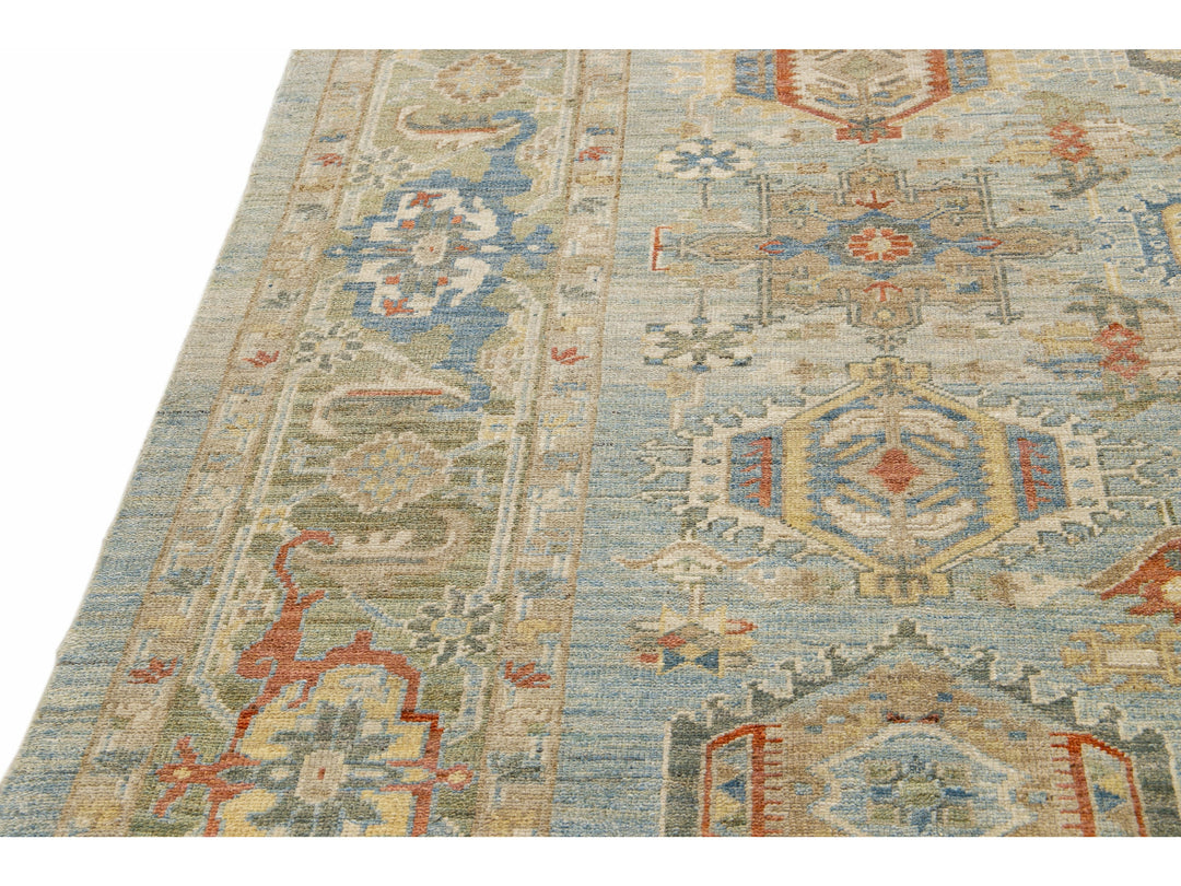 Modern Heriz Wool Rug 9 X 13