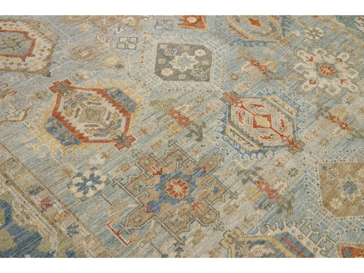 Modern Heriz Wool Rug 9 X 13