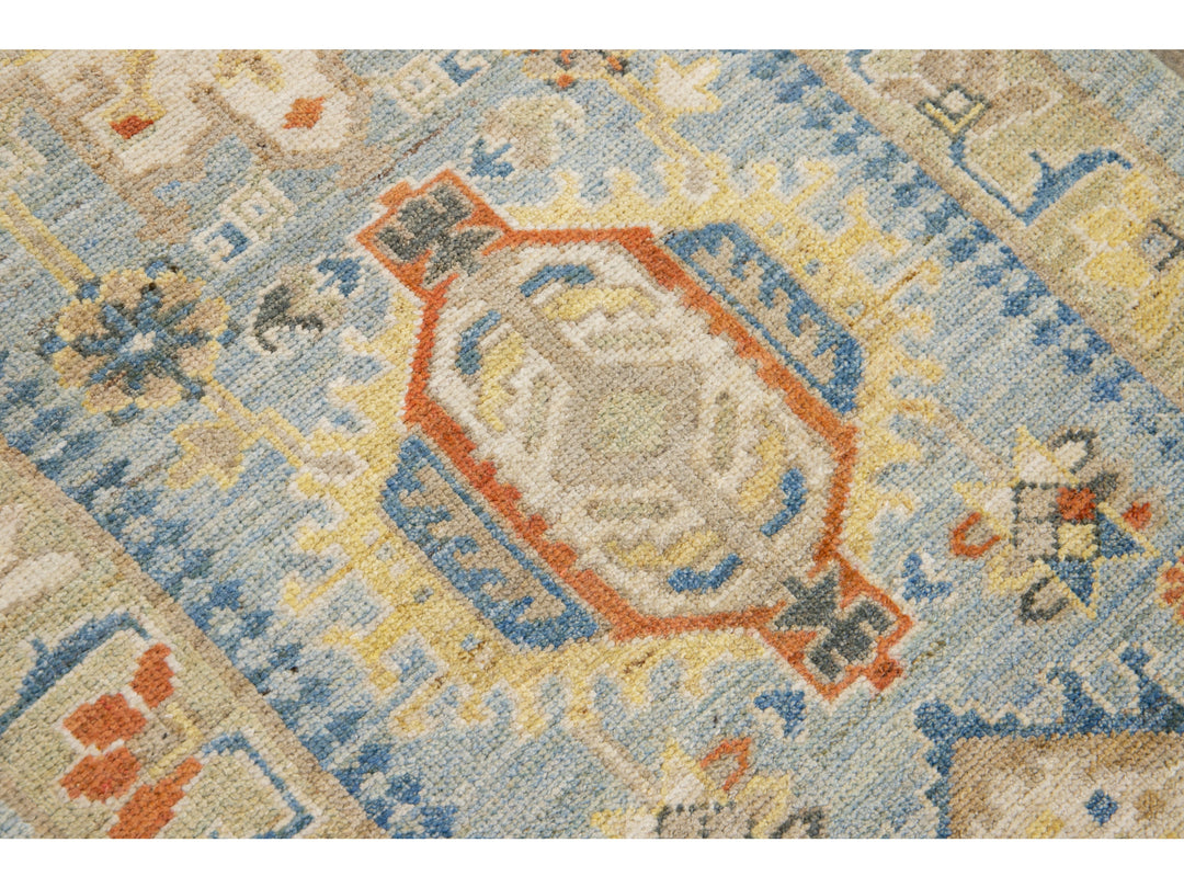 Modern Heriz Wool Long Runner 3 X 22