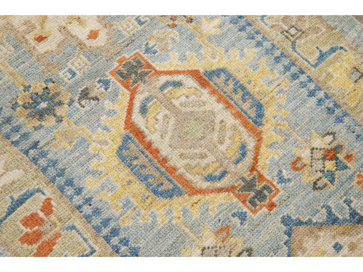 Modern Heriz Wool Long Runner 3 X 22