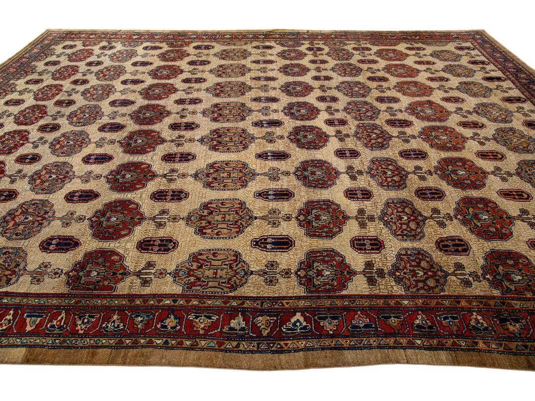 Antique Serab Wool Rug 11 X 14