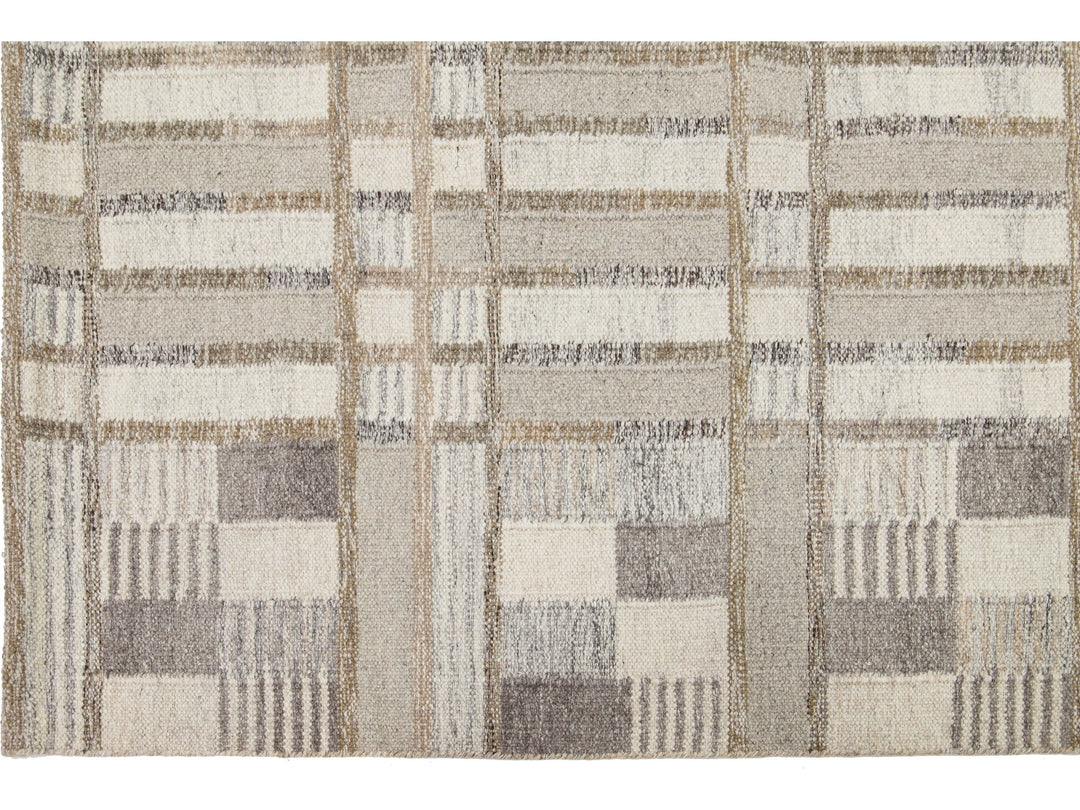 Modern Swedish Wool Rug 9 X 12