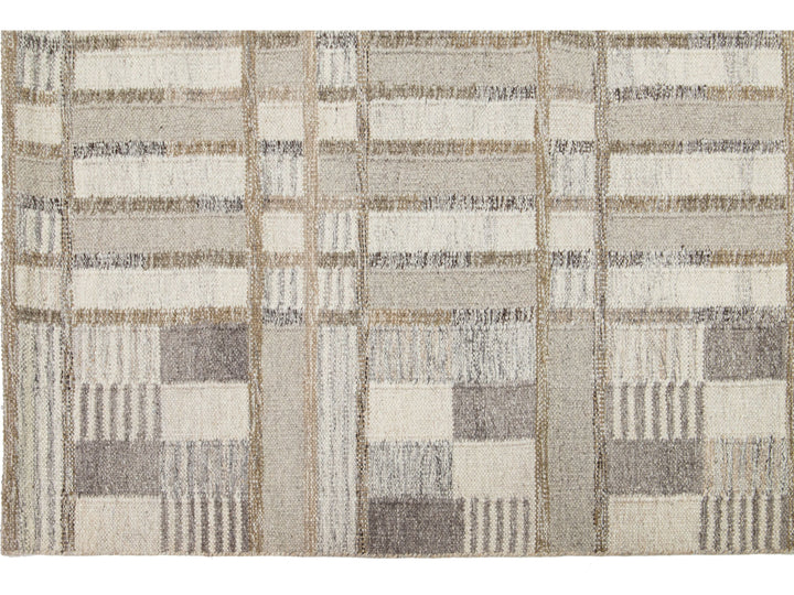 Modern Swedish Wool Rug 9 X 12