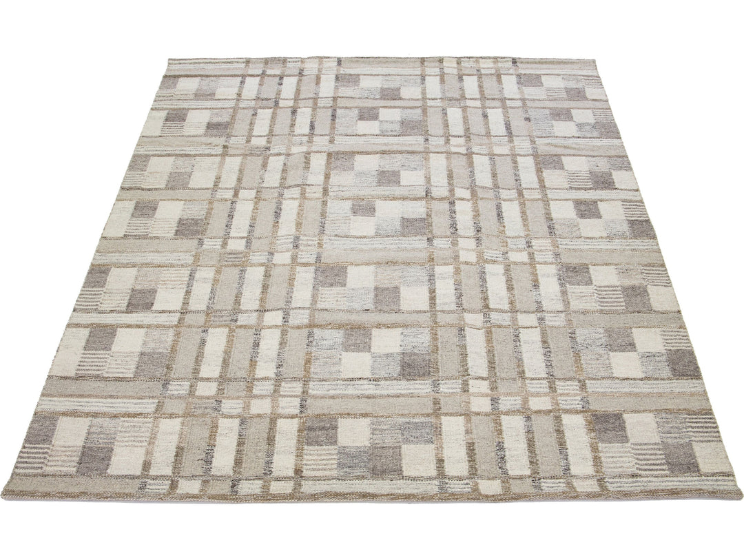 Modern Swedish Wool Rug 9 X 12