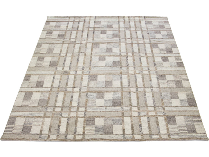 Modern Swedish Wool Rug 9 X 12