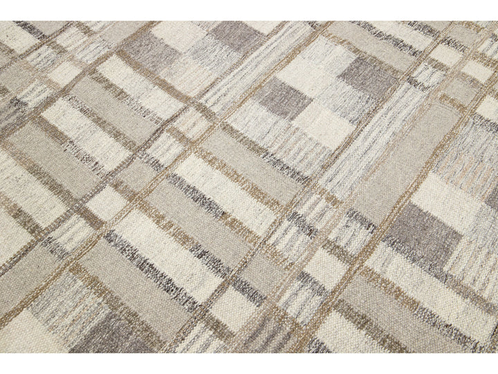 Modern Swedish Wool Rug 9 X 12