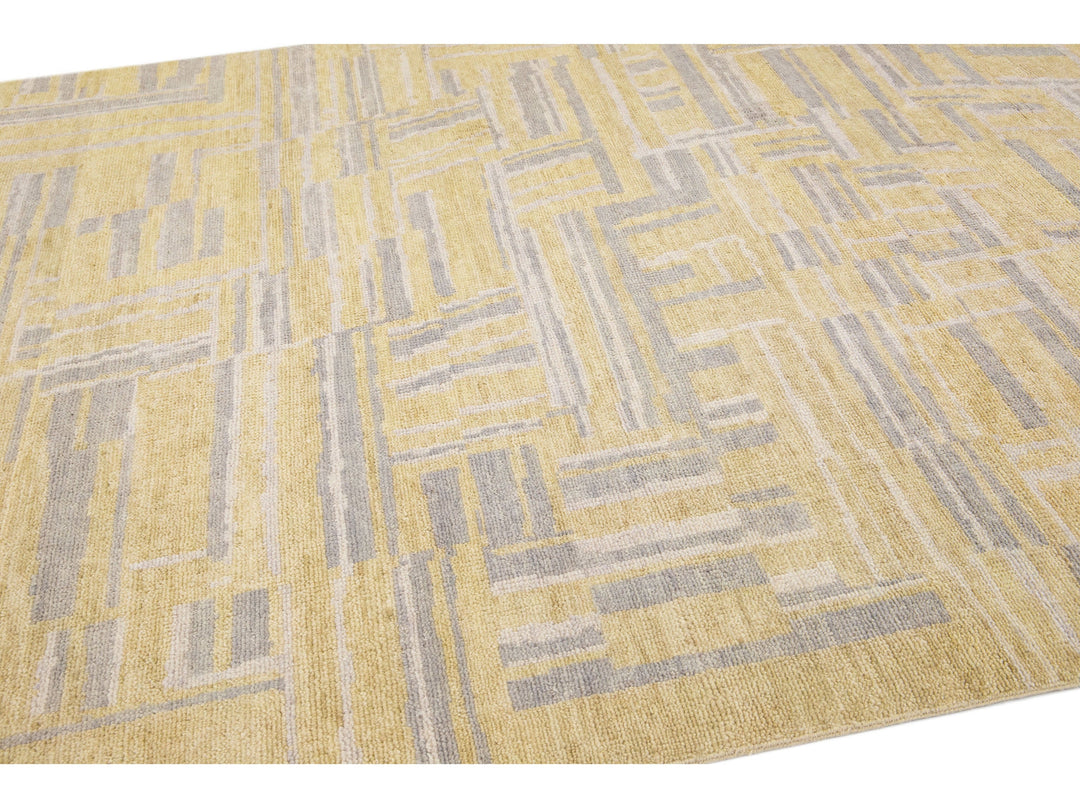 Modern Abstract Wool Rug 8 X 10