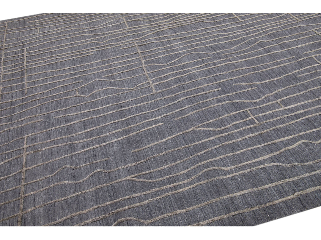 Modern Texture Wool Rug 8 X 10