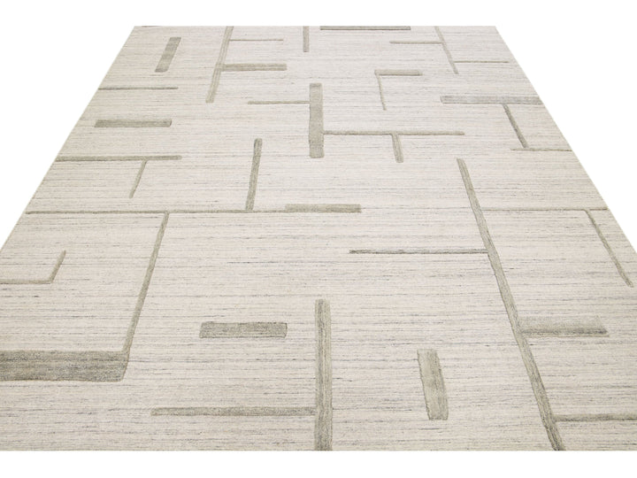Modern Texture Wool Rug 8 X 10