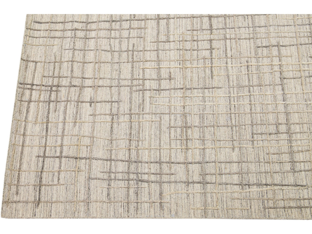 Modern Abstract Wool Rug 8 X 10