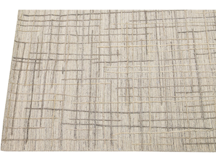 Modern Abstract Wool Rug 8 X 10