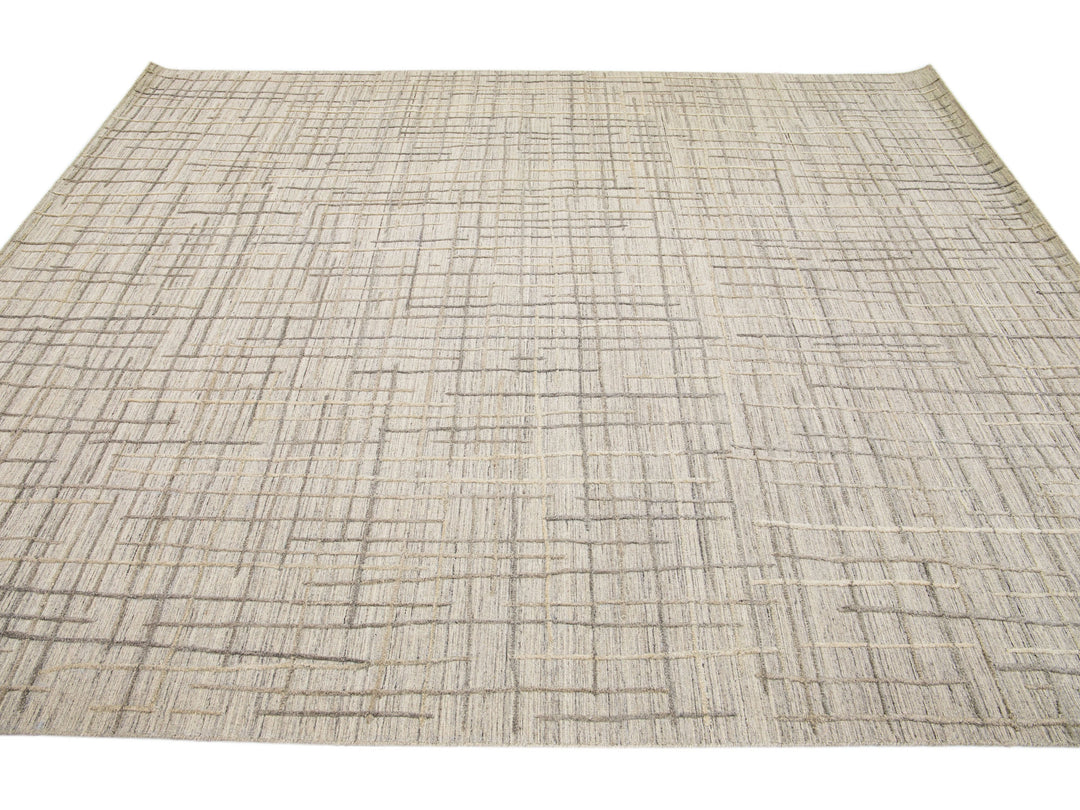 Modern Abstract Wool Rug 8 X 10