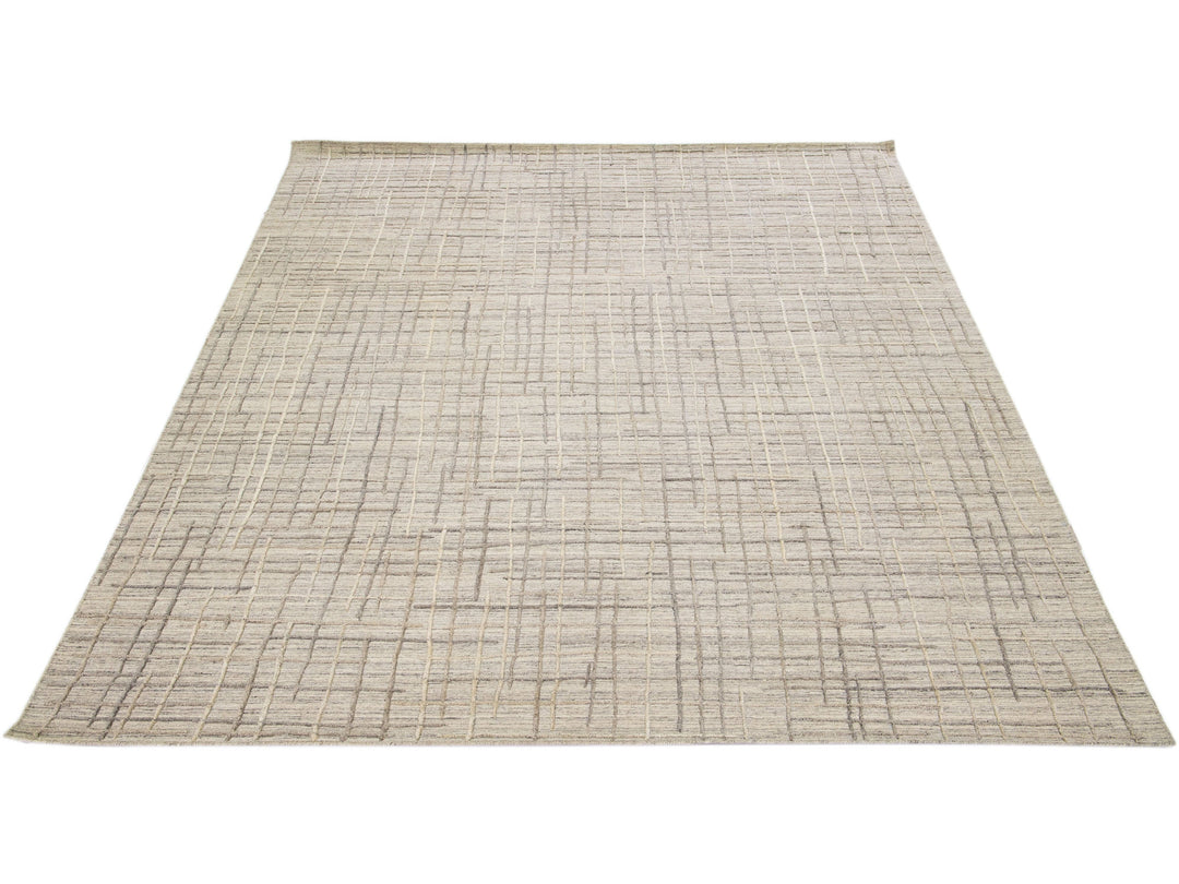 Modern Abstract Wool Rug 8 X 10