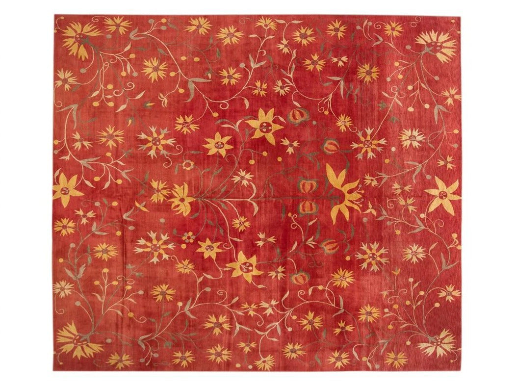 21st Century Modern Tibetan Wool Rug 13 X 14
