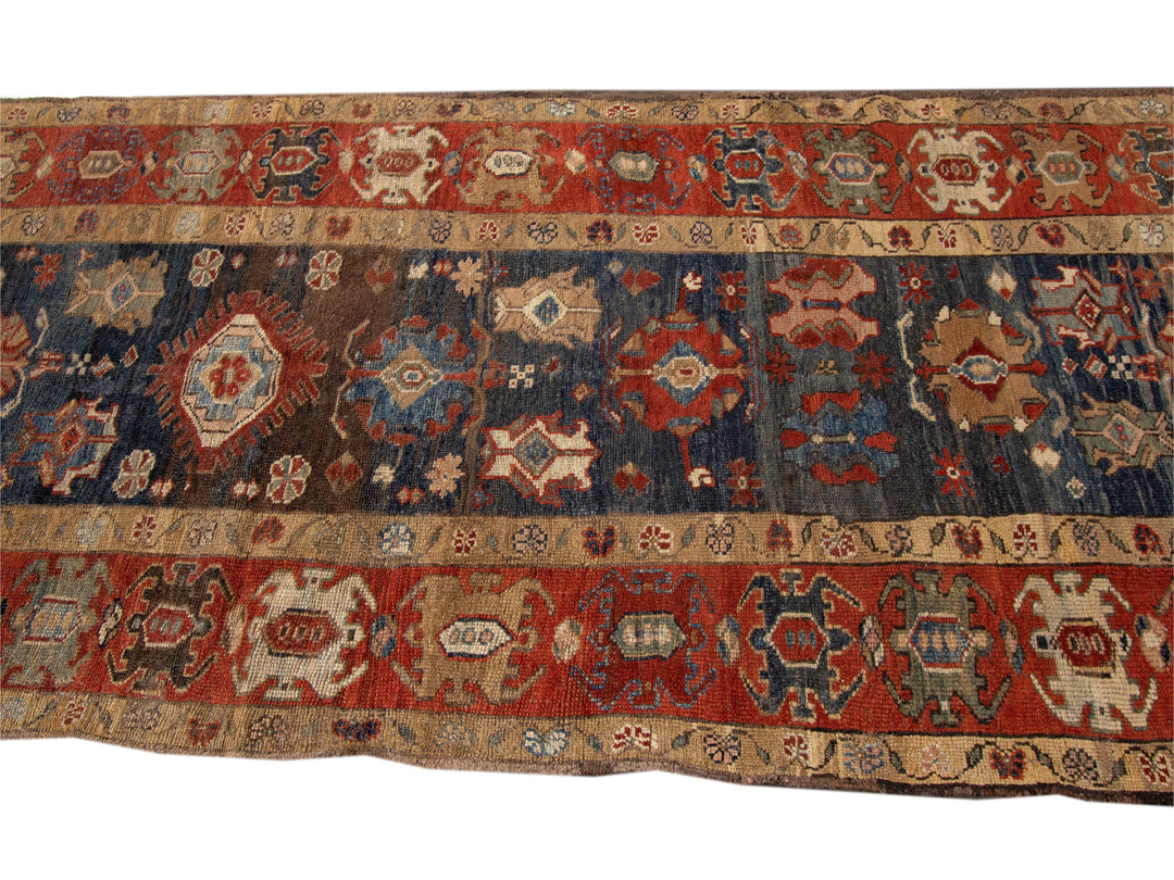 Late-20th Century Vintage Bakshaish Tribal Wool Runner Rug 4 X 11