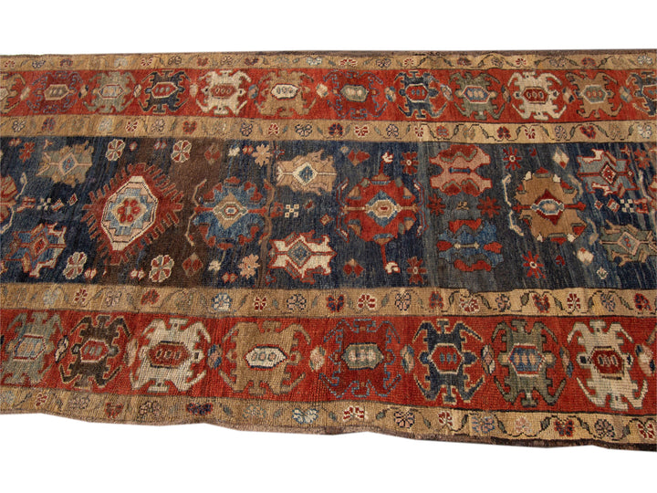 Late-20th Century Vintage Bakshaish Tribal Wool Runner Rug 4 X 11