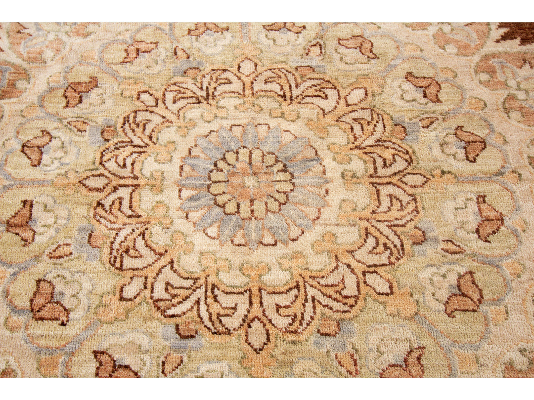 Antique Peshawar Style Round Rug 9 X 9