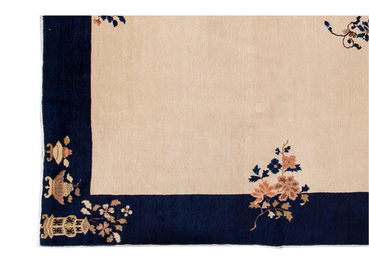 Antique Beige Peking Chinese Wool Rug  9 X 12