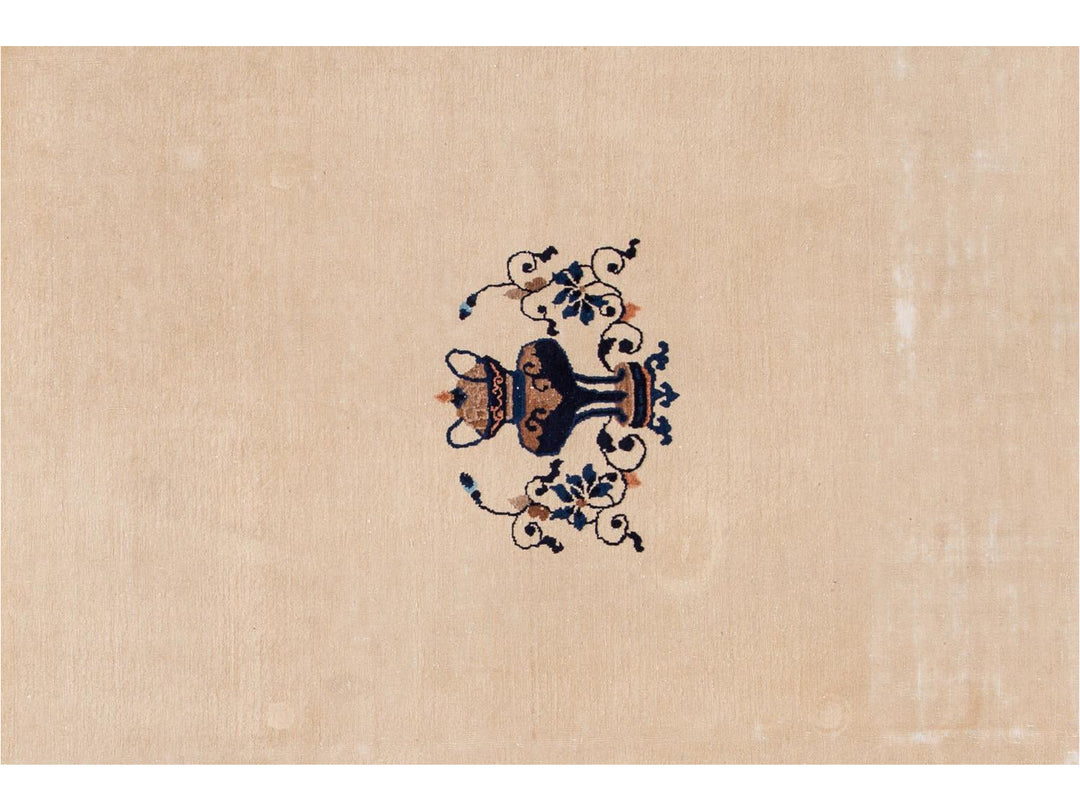 Antique Beige Peking Chinese Wool Rug  9 X 12