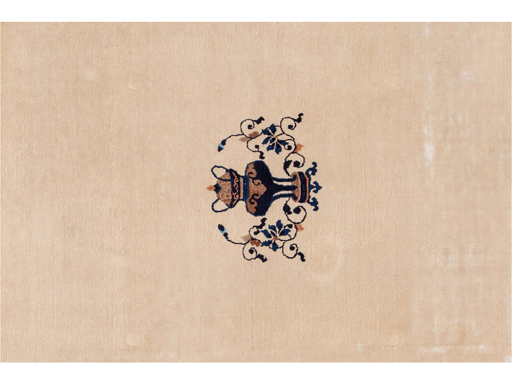 Antique Beige Peking Chinese Wool Rug  9 X 12