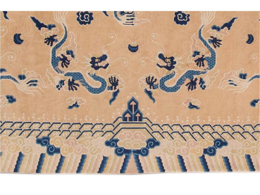 Antique Dragon Peking Chinese Wool Rug 7 X 10