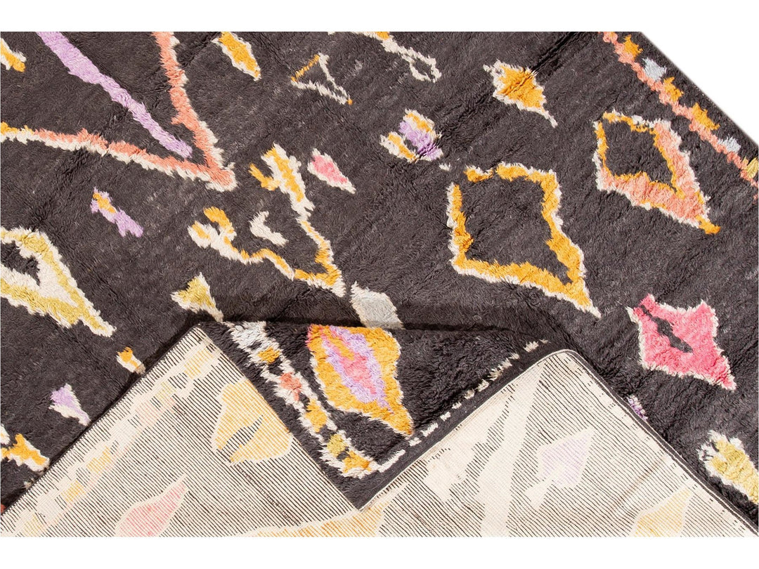 Modern Moroccan-Style Wool Rug 9 X 13