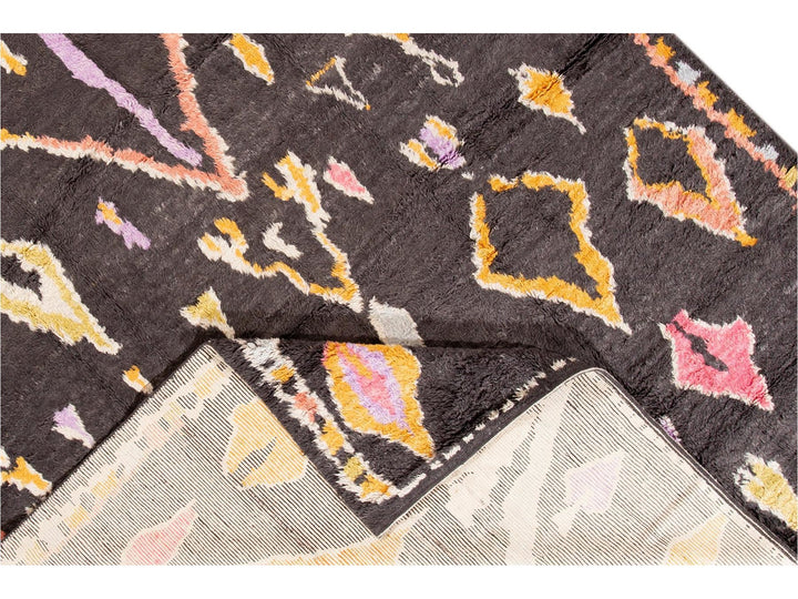 Modern Moroccan-Style Wool Rug 9 X 13