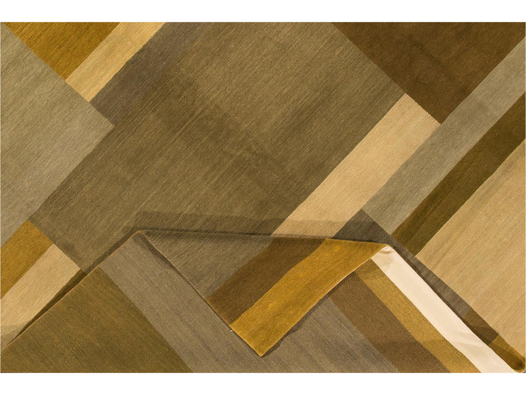 Modern Geometric Nepalese Wool Rug 9 X 12
