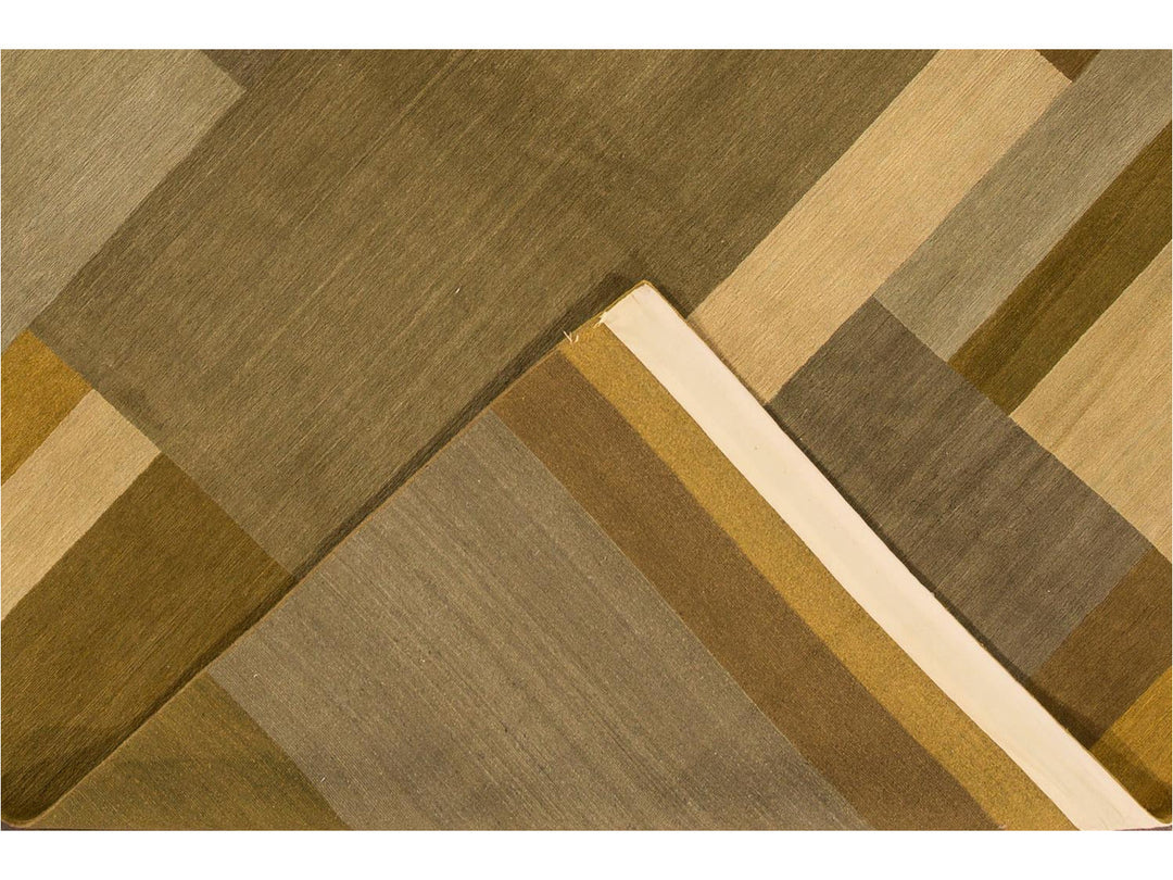 Modern Geometric Nepalese Wool Rug 9 X 12