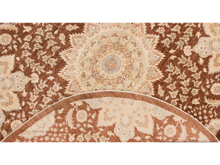 Antique Peshawar Style Round Rug 9 X 9