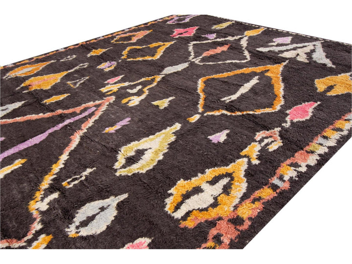 Modern Moroccan-Style Wool Rug 9 X 13