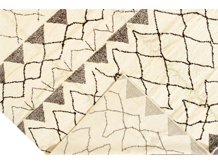 Modern Moroccan Style Wool Rug 10 X 14