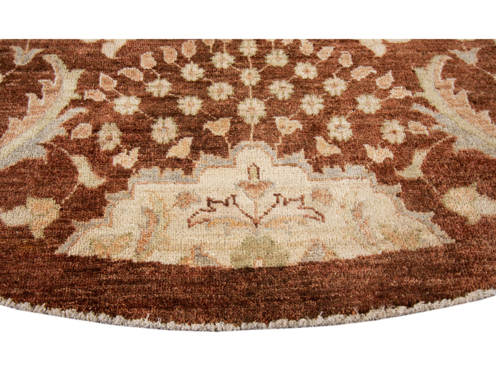 Antique Peshawar Style Round Rug 9 X 9