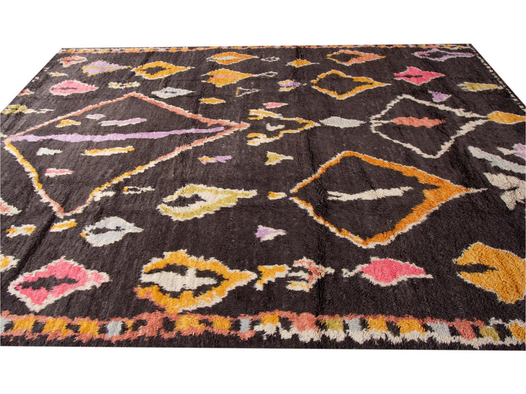 Modern Moroccan-Style Wool Rug 9 X 13