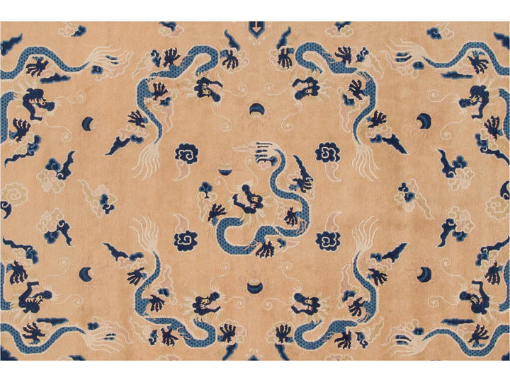 Antique Dragon Peking Chinese Wool Rug 7 X 10