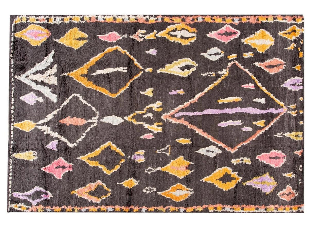 Modern Moroccan-Style Wool Rug 9 X 13