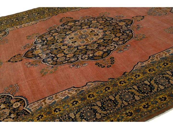 Antique Persian Tabriz Wool Rug 9 X 13