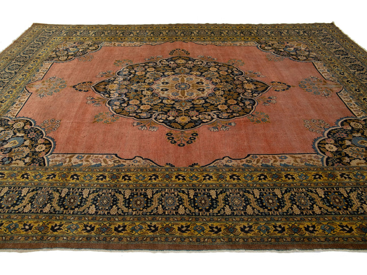 Antique Persian Tabriz Wool Rug 9 X 13