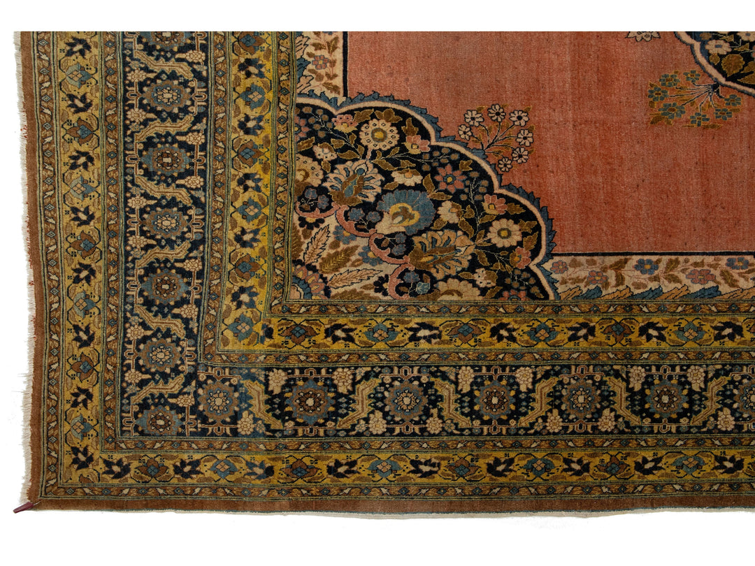 Antique Persian Tabriz Wool Rug 9 X 13