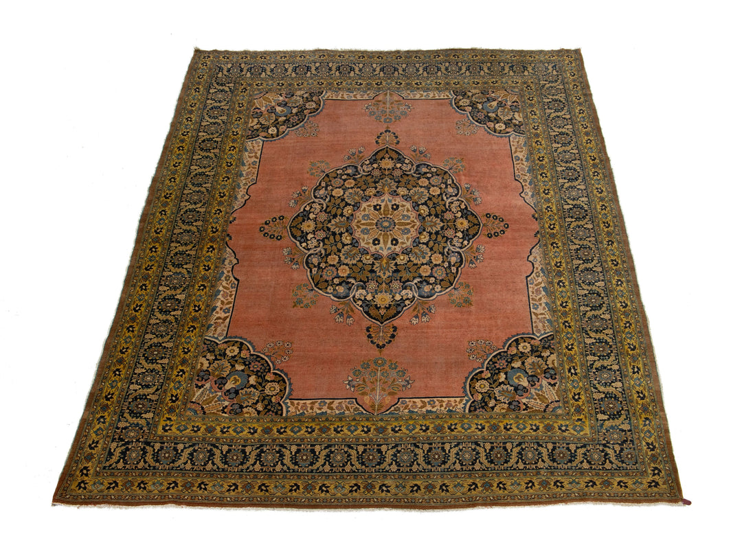 Antique Persian Tabriz Wool Rug 9 X 13