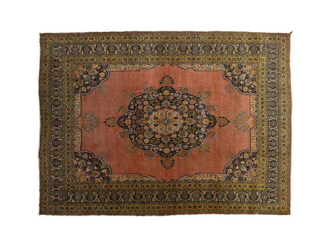 Antique Persian Tabriz Wool Rug 9 X 13