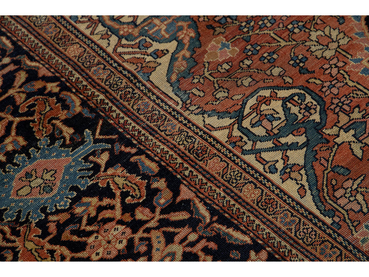 Antique Persian Farahan Wool Rug 8 X 12